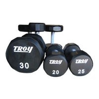 Troy (5-75 lb) Urethane Dumbbell Set w/ Rack
