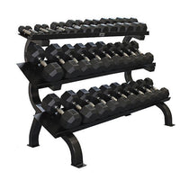 Troy VTX (5-75 lb) Rubber Dumbbells & Rack
