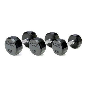 Troy 12-Sided Rubber Dumbbell Set & Rack