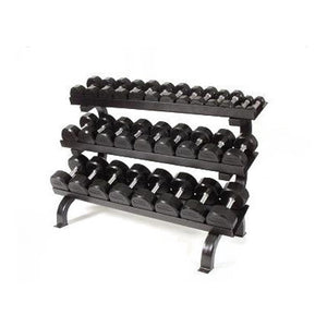 Troy (5-75 lb) Rubber Dumbbell Set & Rack