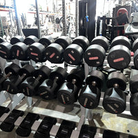 5-120lb Star Trac Urethane Dumbbell Set w/ (2) 3 Tier Dumbbell Racks