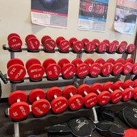 10-50lb Urethane Dumbbell Set w/ 3 Tier Rack- PB Extreme