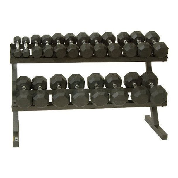 Troy VTX (5-50 lb) Rubber Dumbbells w/ Rack