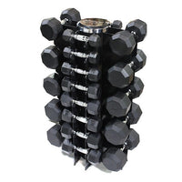 Troy VTX (3-50 lb) Rubber Dumbbells w/ Rack
