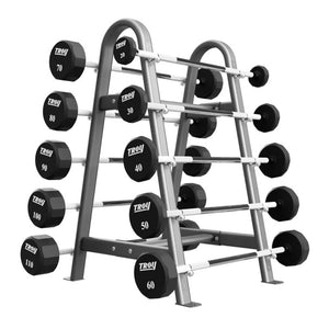 Troy 12-Sided Fixed Urethane Barbells & Rack